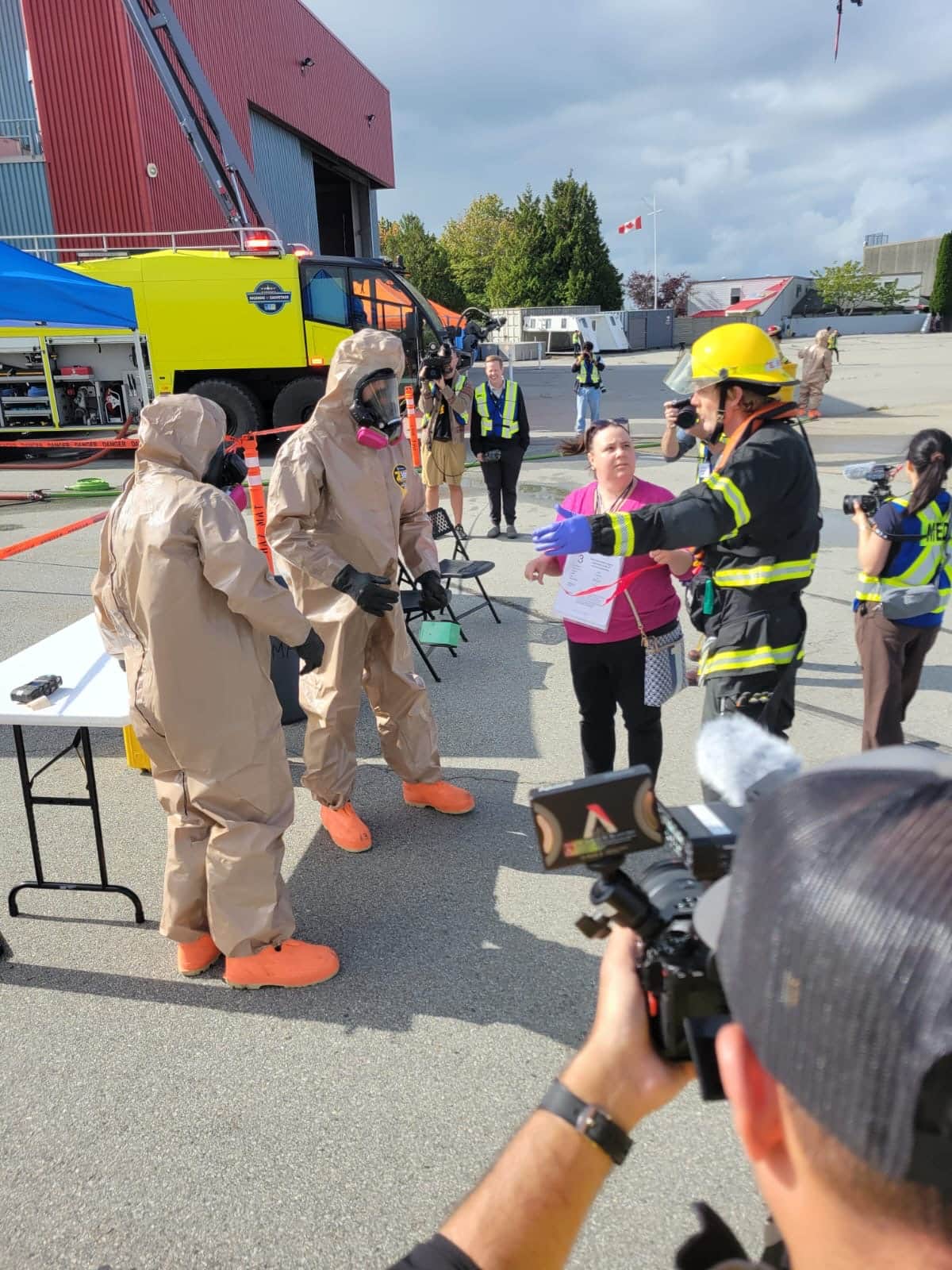 Emergency responders at YVR's Full-Scale Emergency Exercise