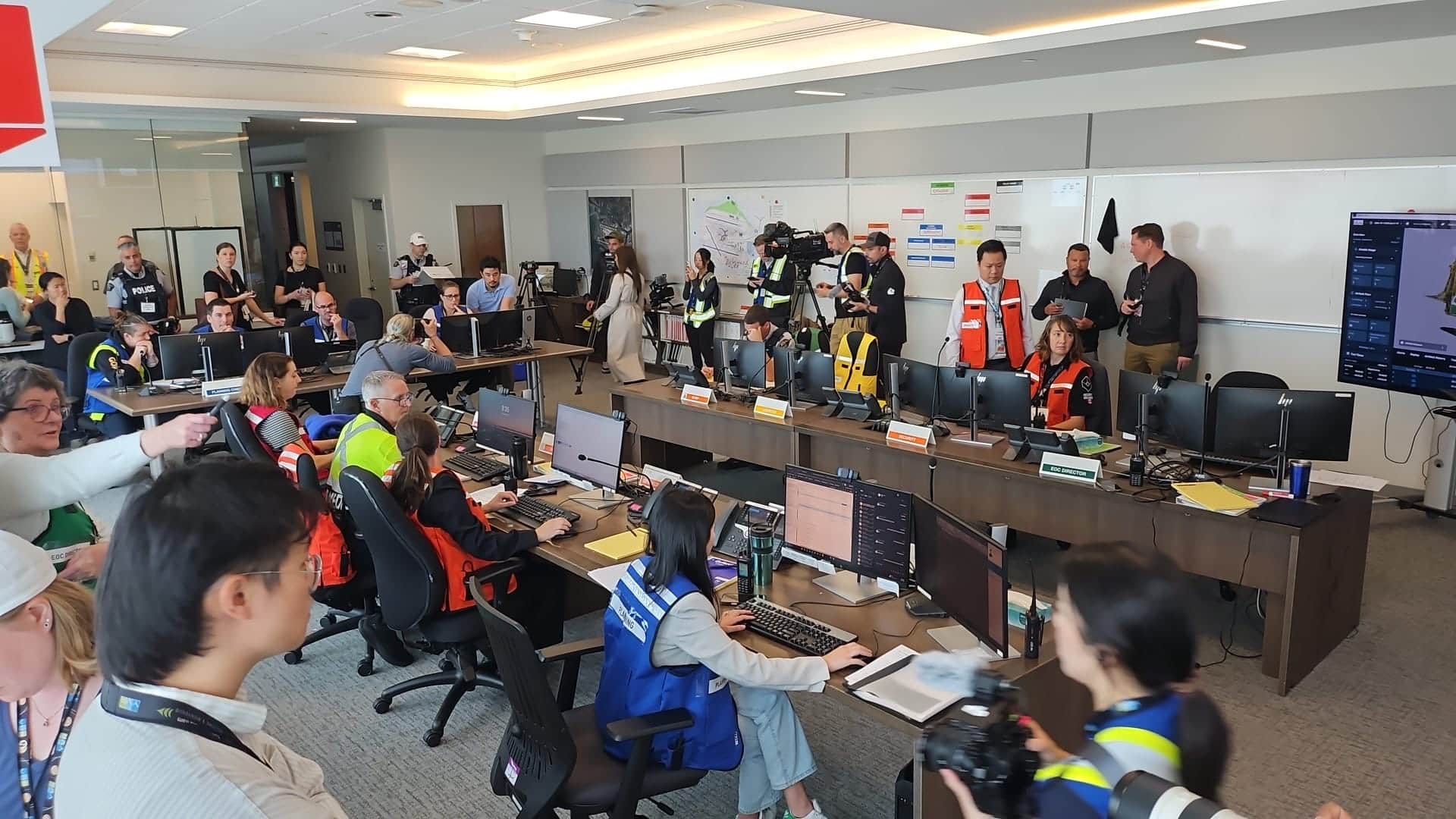 Emergency Operations Centre at work in YVR's Full-Scale Exercise