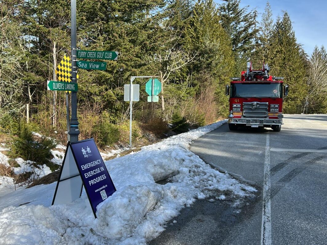 Exercise in progress sign alerts community members that an emergency exercise is taking place.