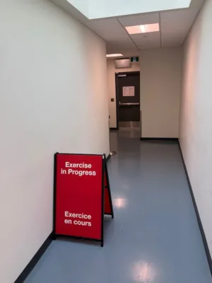 Exercise in progress sign 1